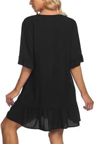 img 1 attached to 👙 AI'MAGE Women's Swimsuit Cover Up Dress with Button Down, Ruffle Detail - Sexy Beachwear for Bathing Suits