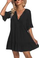 👙 ai'mage women's swimsuit cover up dress with button down, ruffle detail - sexy beachwear for bathing suits logo