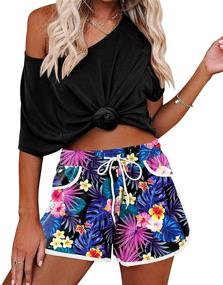 img 3 attached to Womens Elastic Waistband Boardshort Drawstring Women's Clothing in Swimsuits & Cover Ups