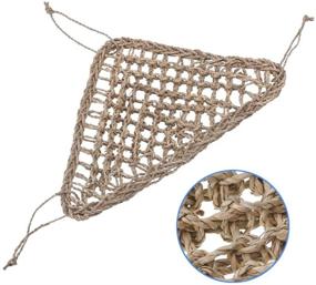 img 2 attached to 🐉 Luxurious AUBBC Bearded Dragon Hammock: Premium Seagrass Triangular Lounger with Jungle Climber Vines and Reptile Leaves Hooks - Ideal for Geckos, Anoles, Snakes and More! (12.5 x16.5 Inch)