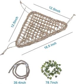 img 1 attached to 🐉 Luxurious AUBBC Bearded Dragon Hammock: Premium Seagrass Triangular Lounger with Jungle Climber Vines and Reptile Leaves Hooks - Ideal for Geckos, Anoles, Snakes and More! (12.5 x16.5 Inch)