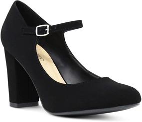 img 4 attached to 👠 Monaco Women's Memory Foam Chunky Block High Heel Dress Pumps by MARCOREPUBLIC - Enhanced Comfort for All-Day Wear