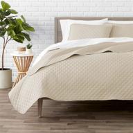 🛏️ bare home premium twin/twin extra long size coverlet set - diamond stitched - ultra-soft luxurious lightweight all season bedspread (sand) logo