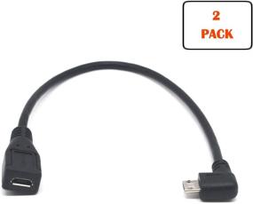 img 4 attached to 🔌 RIIPOO Micro USB Extension Cable: 25cm Right Angle 5 Pin Male to Female Sync Charging and Data Transfer Cable for Samsung, HTC, Huawei, Sony, and More