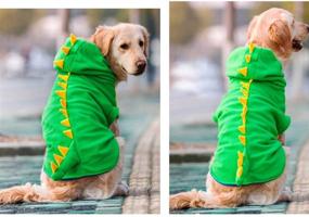 img 3 attached to 🦖 FLAdorepet Funny Halloween Dinosaur Costume Jacket: Warm Fleece Winter Hoodie for Big Large Dogs like Golden Retrievers and Pitbulls