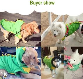 img 1 attached to 🦖 FLAdorepet Funny Halloween Dinosaur Costume Jacket: Warm Fleece Winter Hoodie for Big Large Dogs like Golden Retrievers and Pitbulls