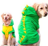 🦖 fladorepet funny halloween dinosaur costume jacket: warm fleece winter hoodie for big large dogs like golden retrievers and pitbulls logo