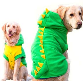 img 4 attached to 🦖 FLAdorepet Funny Halloween Dinosaur Costume Jacket: Warm Fleece Winter Hoodie for Big Large Dogs like Golden Retrievers and Pitbulls