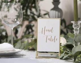 img 3 attached to 🌟 UNIQOOO Gold Foil Table Numbers for Wedding, 4x6 Double Sided 1-25 Number Cards & Head Table Card, Elegant Calligraphy Design, Perfect Table Signs for Banquet Dinner Party, Pack of 26