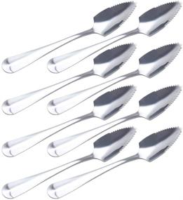 img 4 attached to 🍴 Hazoulen Stainless Steel Grapefruit Spoons - Set of 8, 6-2/5-Inch