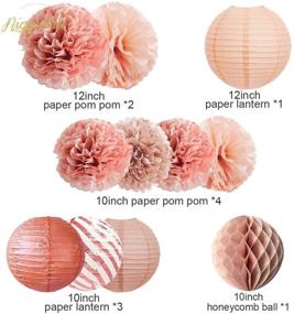 img 2 attached to 🎉 NICROLANDEE Rose Gold Party Decorations - Stylish 12PCS Tissue Pom Poms, Paper Lanterns, Glitter Confetti & More for Weddings, Showers, Birthdays & Bachelorettes