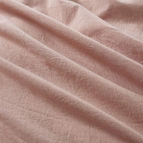 img 1 attached to 🌸 Wake In Cloud - Набор с замшевым розовым Покрывалом из мятой хлопчатобумажной ткани, размер Queen - удобное постельное белье однотонное с молнией и угловыми завязками (3 шт.)