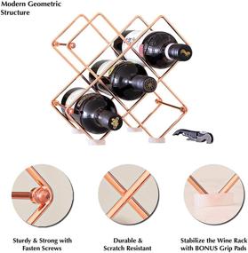 img 3 attached to 🍾 Rose Gold Metal Countertop Wine Rack - 6 Bottle Freestanding Holder, Space Saving Design for Pantry or Tabletop with Corkscrew Bottle Opener Included