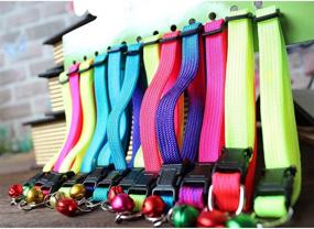 img 2 attached to 🐱 Set of 12 Colorful Cat Collars with Bell - Personalized Rainbow Embroidered Collars, Perfect for Puppies