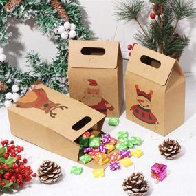 img 1 attached to 🎁 Hemoton 16PCS Christmas Treat Bags: Festive Kraft Paper Bags for Cookies, Candy, and Gifts