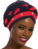 👒 stylish woeoe women african turban: black stretch braid head wrap for india's hat-inspired look logo