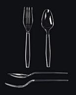 🍽️ 48 heavy duty clear plastic cutlery set - 48 forks and 48 spoons logo