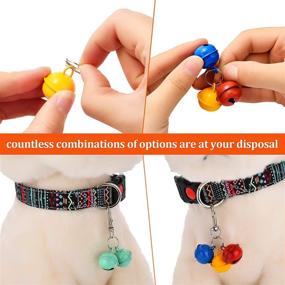 img 2 attached to Colorful Pet Bell Dog Collar Charm Bells with Key Rings and Buckles - 32 Pieces of Puppy Kitten Potty Training Necklace Pendant Accessories