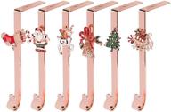 enhance your christmas decor with jekosen rose gold plated stocking holder 🎄 set + festive brooches - fireplace/mantel hook decoration set of 6 (rose gold) логотип