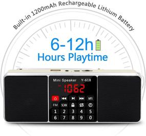 img 2 attached to LEFON Multifunction Digital FM Radio Media Speaker MP3 Music Player Support TF Card USB Drive With LED Screen Display And Setting Timing Shutdown Function (Golden)