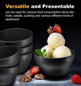 img 3 attached to 🍮 SEO-Optimized Matte Black Ceramic Dessert Bowls