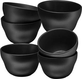 img 4 attached to 🍮 SEO-Optimized Matte Black Ceramic Dessert Bowls