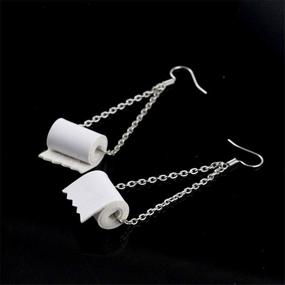 img 1 attached to 🧻 Unique GUOXIAOMEI Toilet Paper Earrings - Quirky Dangle Earrings for Women and Girls - Fun Gift Idea!