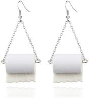 🧻 unique guoxiaomei toilet paper earrings - quirky dangle earrings for women and girls - fun gift idea! logo