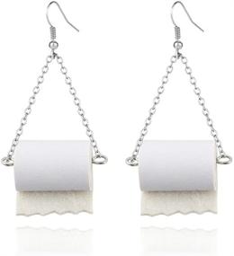 img 4 attached to 🧻 Unique GUOXIAOMEI Toilet Paper Earrings - Quirky Dangle Earrings for Women and Girls - Fun Gift Idea!