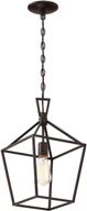 🏡 motini 1-light bronze lantern pendant: farmhouse foyer cage light for kitchen island & entryway логотип