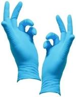 🧤 infi-touch blue multi purpose medium duty disposable nitrile gloves, 9.5" length, powder-free - small (100 count) logo