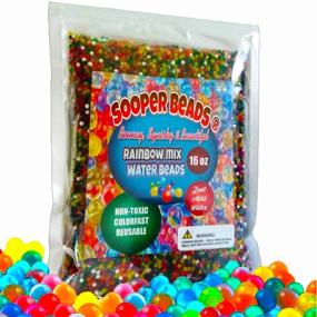 img 4 attached to SooperBeads Rainbow Water Beads Mix (1 Pound Bulk) – 50,000 Non-Toxic Sensory Toy for Kids, Fine Motor Skills Development, Tactile Play, Spa Refill, DIY Stress Ball, Home Decor