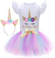 unicorn birthday outfit dress headband girls' clothing logo