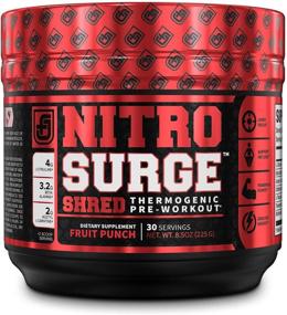 img 4 attached to 🏋️ Enhance Performance: NITROSURGE Shred Pre Workout Supplement – Boost Energy, Gain Strength, Heighten Focus, Amplify Pumps – Nitric Oxide Booster & PreWorkout Powder – 30Sv, Fruit Punch