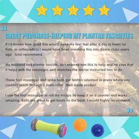 img 3 attached to 👣 Ryson Foot Roller Massage Ball for Plantar Fasciitis Relief and Reflexology Massager - Deep Tissue Acupressure Recovery Tool for Relaxing Foot, Back, Leg, Hand, and Muscle Tightness - Includes 1 Roller and 2 Spiky Balls