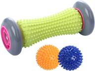 👣 ryson foot roller massage ball for plantar fasciitis relief and reflexology massager - deep tissue acupressure recovery tool for relaxing foot, back, leg, hand, and muscle tightness - includes 1 roller and 2 spiky balls logo