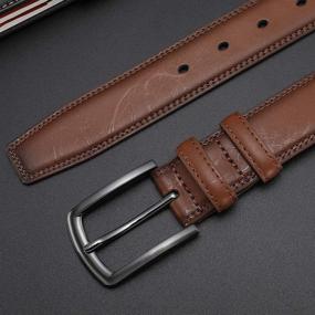 img 2 attached to COOLERFIRE Brown Leather Dress Belts: Stylish and Durable Accessories