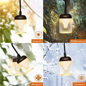 img 1 attached to 🌟 SUWITU 50ft Outdoor String Lights with 15 Dimmable LED Bulbs - Waterproof and Shatterproof for Bistro, Garden, Backyard, Gazebo and Party Decor - Hanging Porch Plastic Lighting