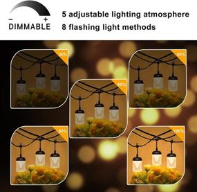 img 2 attached to 🌟 SUWITU 50ft Outdoor String Lights with 15 Dimmable LED Bulbs - Waterproof and Shatterproof for Bistro, Garden, Backyard, Gazebo and Party Decor - Hanging Porch Plastic Lighting