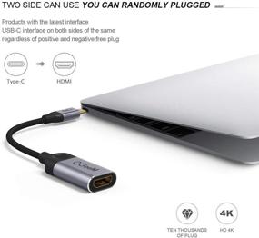 img 1 attached to 🔌 QGeeM USB C to HDMI Adapter 4K Cable | USB Type-C to HDMI Adapter [Thunderbolt 3 Compatible] | MacBook Pro 2018/2017, Samsung Galaxy S9/S8, Surface Book 2, Dell XPS 13/15, Pixelbook More