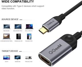 img 3 attached to 🔌 QGeeM USB C to HDMI Adapter 4K Cable | USB Type-C to HDMI Adapter [Thunderbolt 3 Compatible] | MacBook Pro 2018/2017, Samsung Galaxy S9/S8, Surface Book 2, Dell XPS 13/15, Pixelbook More