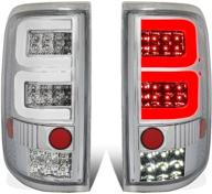 dna motoring tl-f15004-led-3d-ch-cl pair of 3d led bar tail lights with brake lamp [fits 2004-2008 ford f150/lobo] logo