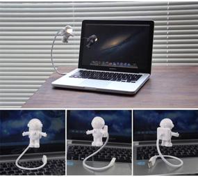 img 2 attached to 🚀 Spaceman USB Reading Light Lamp - Creative Astronaut Eye Care Flexible LED Lamp for Notebook, Laptop, Desktop, PC, MacBook