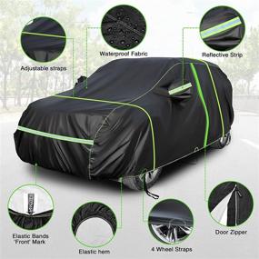 img 1 attached to 🚗 NEVERLAND Waterproof SUV Car Cover - All-Weather Outdoor Protection with Door Zipper, Windproof, Dustproof, UV Resistant - Universal Fit for SUVs (Length 191" to 200")