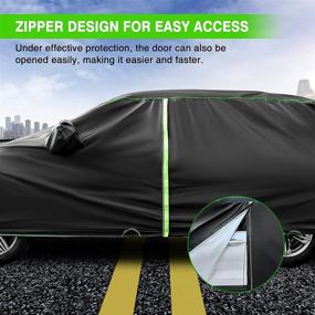 img 3 attached to 🚗 NEVERLAND Waterproof SUV Car Cover - All-Weather Outdoor Protection with Door Zipper, Windproof, Dustproof, UV Resistant - Universal Fit for SUVs (Length 191" to 200")