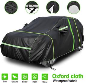 img 4 attached to 🚗 NEVERLAND Waterproof SUV Car Cover - All-Weather Outdoor Protection with Door Zipper, Windproof, Dustproof, UV Resistant - Universal Fit for SUVs (Length 191" to 200")