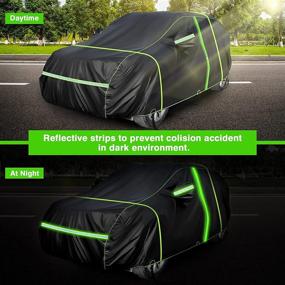 img 2 attached to 🚗 NEVERLAND Waterproof SUV Car Cover - All-Weather Outdoor Protection with Door Zipper, Windproof, Dustproof, UV Resistant - Universal Fit for SUVs (Length 191" to 200")