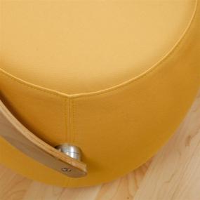 img 3 attached to 🪑 Drum Yellow Upholstered Chair Stool Ottoman by Ergo Furnishings: Impeccable Comfort with Handy Handle