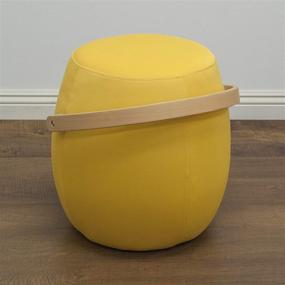 img 2 attached to 🪑 Drum Yellow Upholstered Chair Stool Ottoman by Ergo Furnishings: Impeccable Comfort with Handy Handle