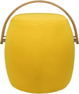 🪑 drum yellow upholstered chair stool ottoman by ergo furnishings: impeccable comfort with handy handle logo